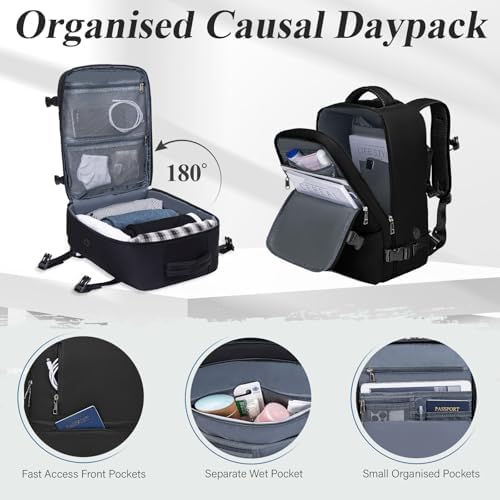 for Ryanair Cabin Bags 40x20x25 Underseat Travel Backpack Cabin Size for Mens Womens Hand Luggage Carry-Ons Laptop Backpack for Men Under Seat Flight Bag, with Chest Strap - Image 6