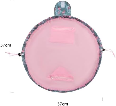 Lazy Drawstring Makeup Bags, Large Capacity Waterproof Travel Portable Cosmetic Bag Pouch Makeup Pouch Storage Organiser for Women Girl (Flamingo) - Image 4