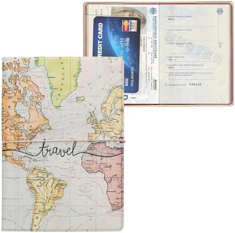 kwmobile Passport Holder Protective Cover - PVC and Plastic Passport Cover for Men and Women - Essential Travel Accessory - Black/Multicolor - Image 7
