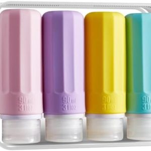 INSFIT Travel Bottles for Toiletries, CAA Approved 90ml Travel Containers for Toiletries, BPA Free Leak Proof Squeezable Travel Size Bottles for Shampoo Conditioner Lotion Body Wash with Labels