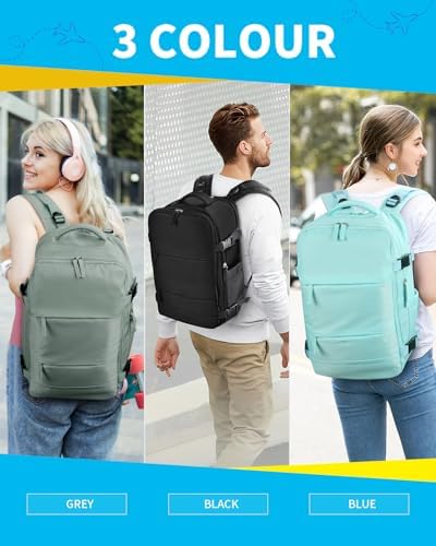 Samfolk Cabin Bags Travel Backpack Carry On Bag Cabin Backpack 11 Pockets Hand Luggage Backpack(Grey, 40x20x25) - Image 7