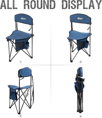 Portal Camping Stool Folding with Backrest Portable Collapsible Seat Small Chair for Adults Pop up Stool Travel Seat Tall Lightweight for Hiking Backpacking Festival Fishing Walking Events 102KG - Image 7