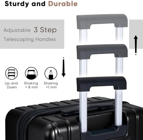 SHOWKOO Suitcase Large 28 Inch Expandable Hard Shell Lightweight Polycarbonate Travel Luggage Durable High Capacity with Wheels TSA Lock, Black - Image 6