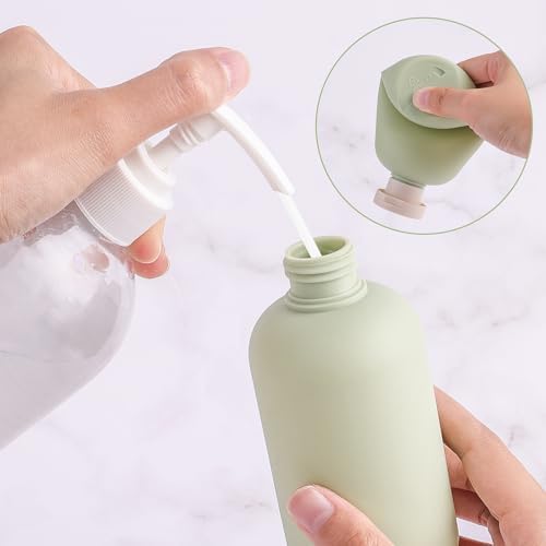 2Pcs Silicone Travel Bottles, 200ML Leak Proof Squeeze Travel Containers, Refillable Portable Empty Travel Size Bottles Accessories Containers for Toiletries,Shampoo and Conditioner - Image 6