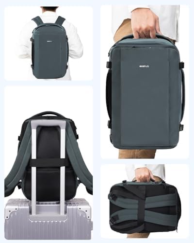 ECOHUB for Ryanair Cabin Bags 40x20x25, 20L Underseat Carry on Backpack with 14” Laptop Compartment, Water-Resistant Travel Hand Luggage Bag, Recycled Rucksack with Anti-Theft Pocket,Grey - Image 9