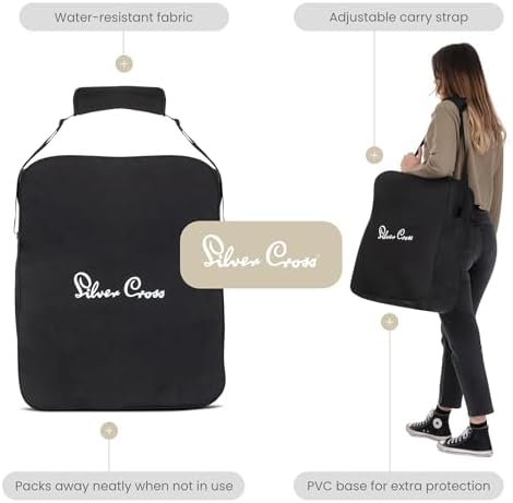 Silver Cross Clic Stroller Bag - Pram Organiser Bag - Travel Bag - Pram Accessories - Water Resistant - Black - Image 3