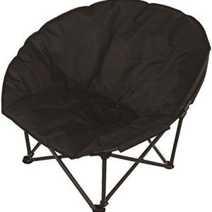 Eurotrade W Ltd Deluxe Portable Black Padded Cushion Folding Outdoor Camping Travel Festival Beach Garden Fishing Moon Chair Foldable Seat
