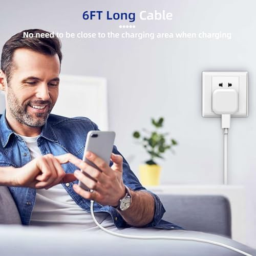 2Pack MFi Certified 20W USB C Fast Charger, UK Plug with 6FT Lightning Cable for iPhone 14/13/12/11/XR/8/ Pro Max iPad Mini 6, iPad Air - Image 8
