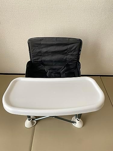Baby Folding Dining Chair Portable High Multifunctional Child Little Seat Dining Aluminum Alloy Travel Compact Booster Seat with Tray Black - Image 7