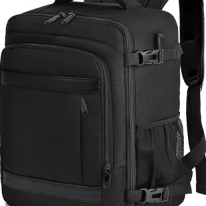 Cabin Bag 55x40x20cm Travel Backpack Hand Luggage Carry-ons Bag 44L Laptop Backpack Ruscksack for Airplanes Flight Cabin Bags Fit 17.3 Inch Laptop Black