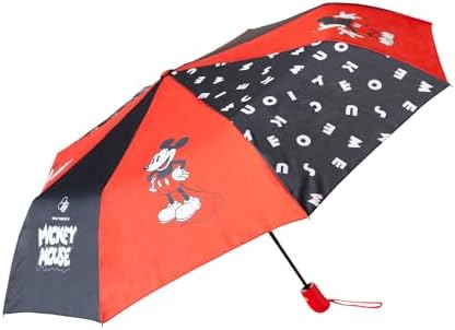 Grupo Erik Compact Umbrella Mickey Mouse | Lightweight, Foldable & With Cover, Small Travel Umbrella Kids | Disney Mickey Mouse Gifts Under 20 Pounds