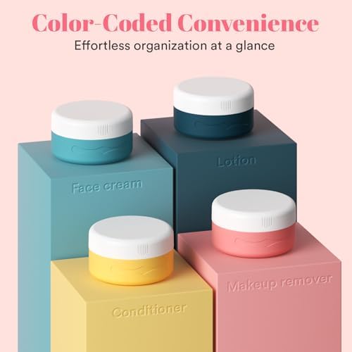 Travel Containers for Toiletries, Silicone Pots With Clear Bag, 40ml TSA Approved Leak-Proof Essentials for Cosmetic Face Body Hand Cream (4 Pack) - Image 7