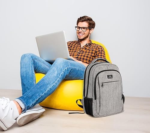 MATEIN Travel Laptop Backpack, Work Bag Lightweight Laptop Bag with USB Charging Port, Anti Theft Business Backpack, Water Resistant School Rucksack Gift for Men and Women, Fits 15.6 Inch, Grey - Image 10