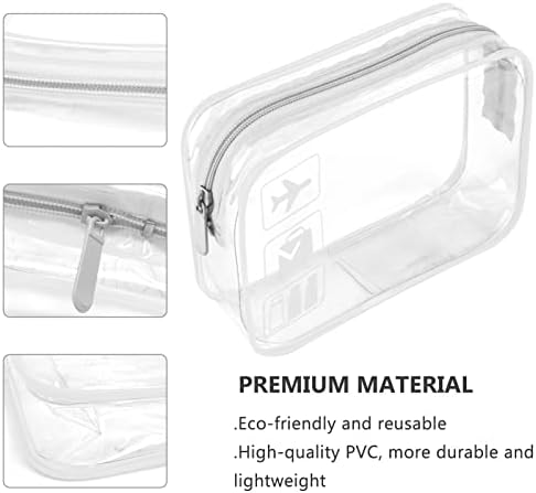 2pcs Clear Travel Toiletry Bag TSA Approved Quart Size Travel Bag Airport Carry On Liquid Bag Clear Shower Bag Transparent Toiletries Bag Plastic Airport Security Toiletry Bags(White) - Image 4