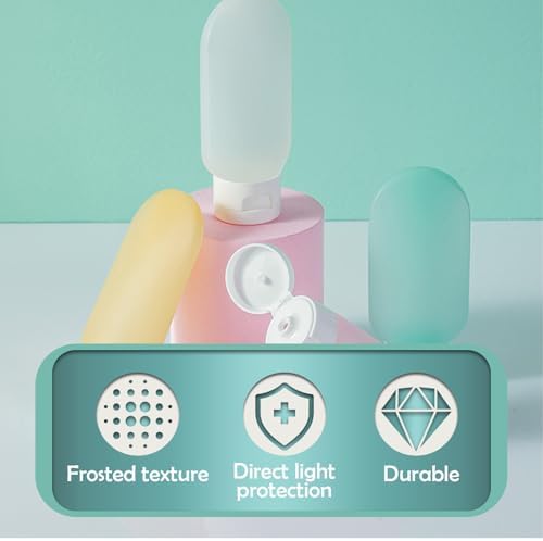 3 Pcs Travel Bottles Set, 60ML Travel Bottles Refillable Containers Kit, Plastic Squeeze Bottles, Squeezable Containers Set, Leakproof Travel Containers for Cosmetic Shampoo Lotion (White) - Image 4