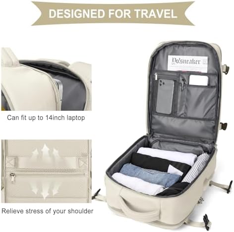 SZLX Large Travel Backpack for Women Men Cabin Bags for Ryanair Easyjet Underseat Hand Luggage Bag Carry on Travel Backpack Cabin Size Flight Rucksack Fit 14 Inch Laptop with Shoe Compartment - Image 6