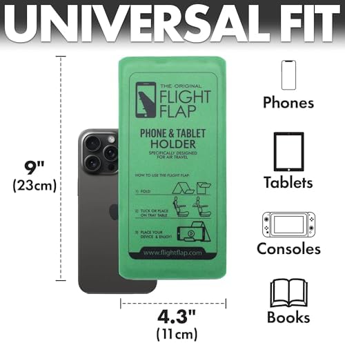 Airplane Phone Holder - Foldable Plane Phone Stand for Travel - Flexible Mobile Stand for Desk & Bed - Flight Mobile Holder Desk - Accessories Travel Essentials For Flying (Green) - Image 6