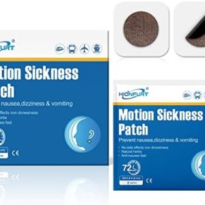 Motion Sickness Patches - 16 Count for Fast Nausea Relief in Car, Sea, Air Travel - Travel Sickness Patches Non-Drowsy, Effective, Lasts 72 Hours