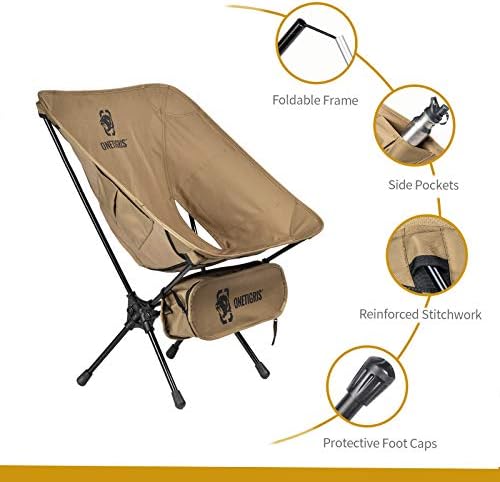 OneTigris PROMENADE Folding Camping Chair, 150kg Capacity Compact Outdoor Chair for Camping Hiking Garden Travel Beach Picnic Lightweight Backpacking - Image 7