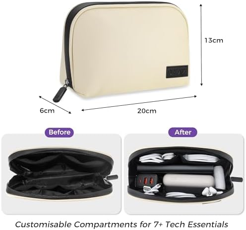 Waterproof Cable Organiser Bag - Durable Travel Organiser Pouch for Tech Accessories, Chargers, AirPods, USB Cables | Compact Multi-Pocket Design, Daily Commute & Travel Essentials Storage Case - Image 5