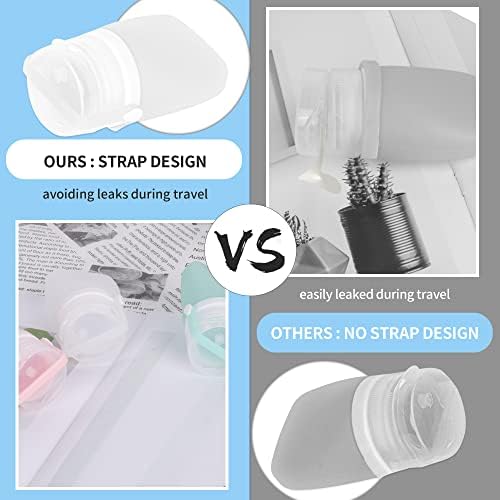NiCoLa Travel Bottle Set Mini Cosmetic Silicone Travel Bottles, 3 PCS 30ml Leak Proof Travel Bottles for Shampoo Conditioner Lotion Toiletries - Image 4