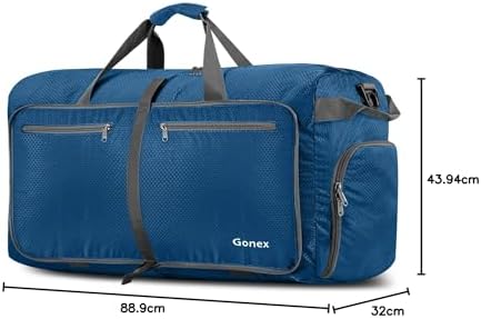 Gonex 150L Travel Duffel Bag Foldable Water Resistant Travel Bag Lightweight Duffel Bag with Big Capacity for Luggage Gym Sports Deep Blue - Image 10