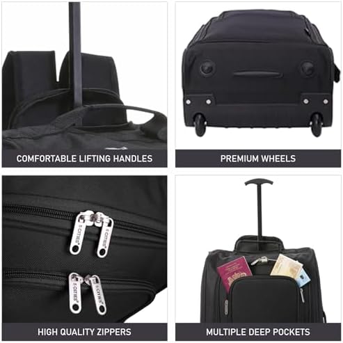 5 Cities 21"/55cm Backpack Trolley Bag Carry On Lightweight Travel Cabin Approved with Shoulder Straps Wheels Suit Case Hand Luggage with 2 Year Warranty - Image 6