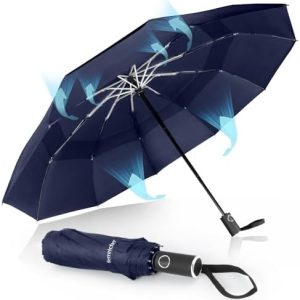 Umbrella Windproof Strong Large Compact - Wind Resistant Rain Umbrella Stand Lightweight Portable Auto Travel Umbrella Foldable Golf Umbrella for Men and Women