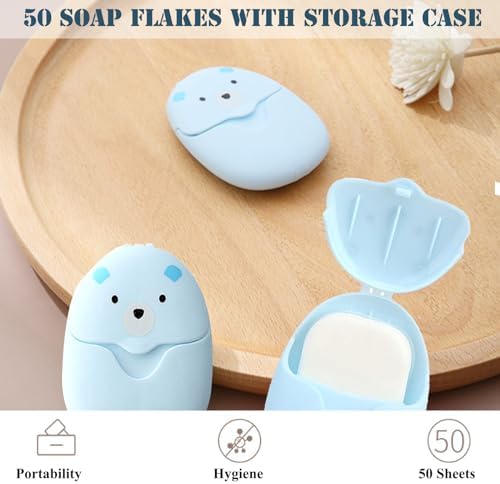 Travel Soap Sheets Portable Soap Flakes Box Backpacking Essentials Disposable Travel Wash Hand Foaming Soap On The Go Camping Accessories Hiking Eco Friendly Cleaning Products - Image 2