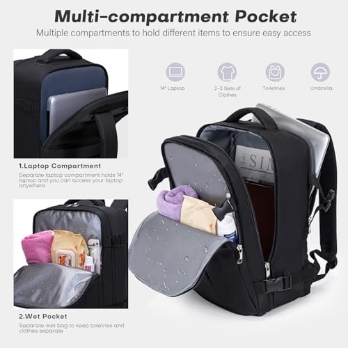 for Ryanair Cabin Bags 40x20x25, Underseat Cabin Bag Travel Bag Hand Luggage Bag Travel Backpack Cabin Size Carry-ons Cabin Backpack Flight Bag for Travelling - Image 4