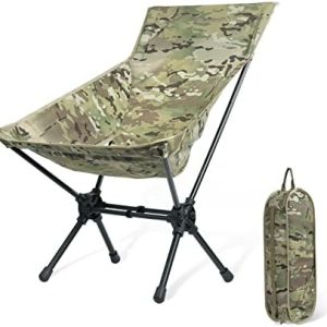 OneTigris Folding Camping Backpacking Chair With Back-Rest, 330 lbs Capacity, Compact Portable Lightweight Chair for Hiking Travel
