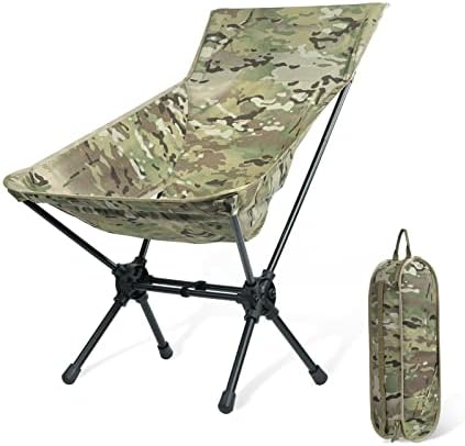 OneTigris Folding Camping Backpacking Chair With Back-Rest, 330 lbs Capacity, Compact Portable Lightweight Chair for Hiking Travel