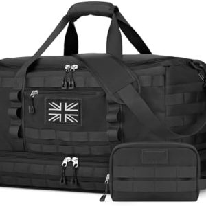 ETRONIK Travel Duffle Bag for Men, Tactical Gym Bag with Multiple Compartments and Shoe Pocket & Weekender Overnight Duffle Bag with Wet Pocket, Carry On Holdall Luggage for Workout Football Sport