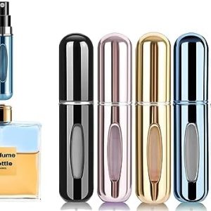 Perfume Atomiser pack of 5pcs Perfume Travel Bottle, 5ML Refillable Perfume Spray Bottle Easy to Refill Empty Atomiser Bottle for Purse, Handbag, Pocket and Luggage (Matte)
