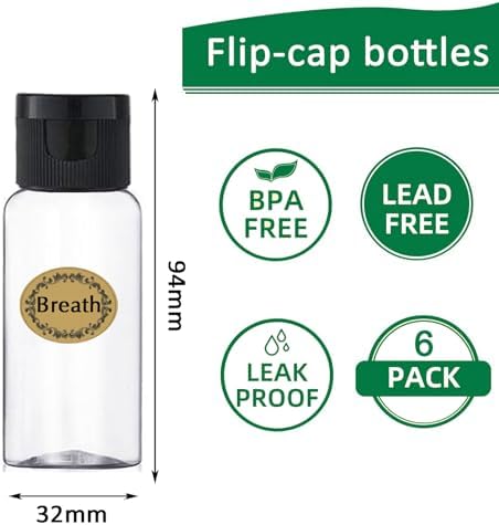 6PCS 50ml Plastic Travel Bottles with Flip Cap Empty Squeeze Bottles Refillable Travel Container with Funnel & Labels Approved for Liquids Lotion Toiletries Cosmetic(Transparent - Image 3