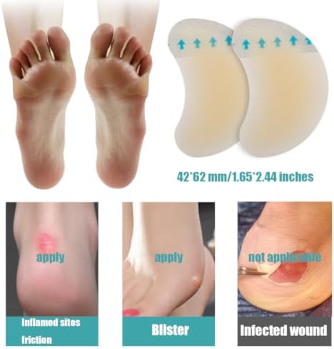20 Pack Invisible Blister Plasters - Hydrocolloid Blister Cushion Gel, Waterproof for Heel & Skin, Faster Healing Wound - Image 2