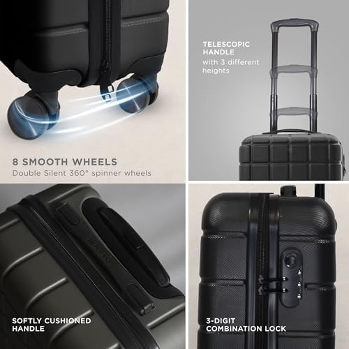 AVIO Atlas Carry On Suitcase - 52x35x20cm Lightweight Hard Shell Suitcase with Double Wheels, Telescopic Handle & Combi Lock, Airline-Approved for EasyJet, Ryanair & British Airways Travel - Image 5