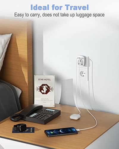 UK to European EU Travel Adapter with 2 USB Ports - TESSAN Power Euro Europe Grounded Plug Adapter for Germany France Iceland Poland Spain Russia and More (Type E F) Not Include Italy - Image 6
