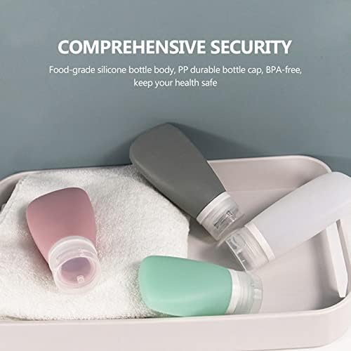 Travel Bottles for Toiletries 90ml, 4 Pack Silicone Travel Toiletries Portable Travel Containers Set Leak Proof Refillable Squeezable Silicone Bottle for Liquid Shampoos, Soap and Cosmetic - Image 7
