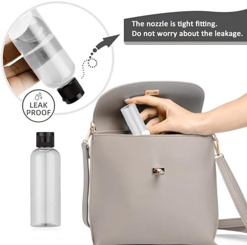6PCS 50ml Plastic Travel Bottles with Flip Cap Empty Squeeze Bottles Refillable Travel Container with Funnel & Labels Approved for Liquids Lotion Toiletries Cosmetic(Transparent - Image 6