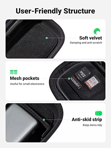 UGREEN Travel Accessories Bag, Portable Cable Organiser Travel Electronics Organiser Small Gadget Cable Bag Pouch, Hard Case for Charger Adapter Power Bank Hard Drive(Grey) - Image 3