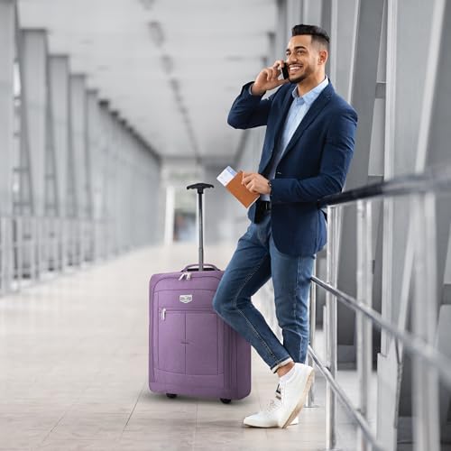 LUGG EasyJet 45x36x20 Carry-On Suitcase – Underseat Cabin Bag – Lightweight Hand Luggage 1.4kg 33L – Durable 600D Polyester –Push-Up Trolley,Strong Wheels–Ryanair,British Airways Overhead Locker–Lilac - Image 7