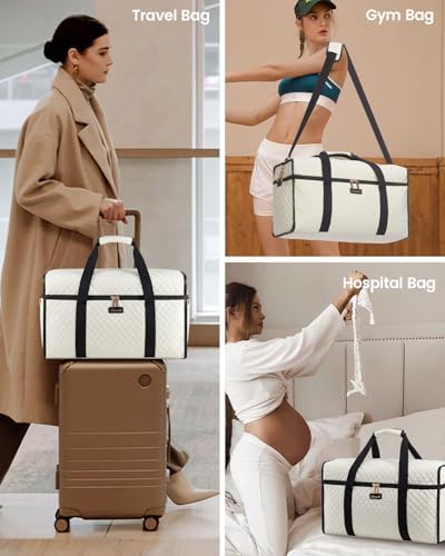 LOVEVOOK Travel Bags for Women, Large Opening Hospital Weekend Overnight Maternity Duffel Gym Bag, Carry On Holdall Cabin Hand Luggage Flight Womens Bag with Shoe Pocket - Image 2