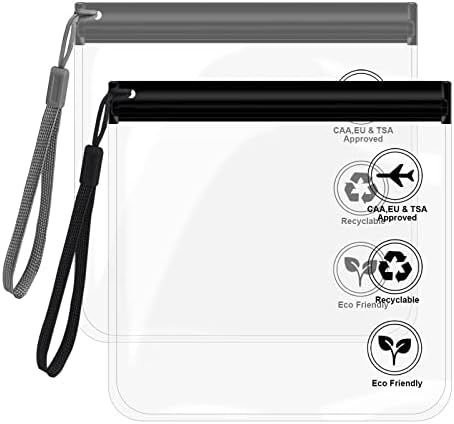 Clear Travel Toiletry Bags, Airport Security Liquids Bags for Toiletries 20x20cm TSA Approved,Travel Accessories Makeup Holiday Essentials Luggage for Men Women
