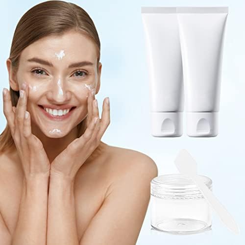 6Pcs Travel Bottles Pots Sample Pots Mini Travel Pots for Toiletries 10ml 20ml Small Clear Travel Containers Jars Leakproof Round Empty Plastic Cosmetic Jars with Lids Spatulas for Cream Makeup - Image 6