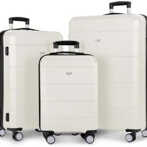 LUGG Travel Suitcase Set - Jetset 3-Piece Hard Shell Luggage, 20" 25" 29 Strong & Lightweight with Secure TSA Lock, Smooth 360° Wheels, Internal Pockets - Airline Approved