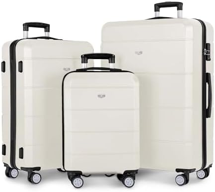 LUGG Travel Suitcase Set - Jetset 3-Piece Hard Shell Luggage, 20" 25" 29 Strong & Lightweight with Secure TSA Lock, Smooth 360° Wheels, Internal Pockets - Airline Approved