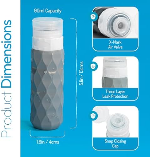 Silicone Travel Bottles for Toiletries with Clear Bag- 4 Pack Holiday Essentials Travel Bottles for Toiletries- Refillable Shampoo and Conditioner Bottle -Leakproof, Squeezy Travel Accessories - Image 4