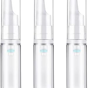 Desenda 3pcs Empty Travel Press Pump Bottles Small Face Serum Airless Pump Jars Lotion Eye Cream Container Vial Portable Essential Oils Refillable Toiletries Bottles (10ml)