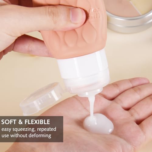 4 Pack Travel Bottles for Toiletries 100ML Silicone Travel Squeeze Bottles Set with Clear Zipper Toiletry Bag Leakproof Refillable Squeeze Travel Containers - Image 6